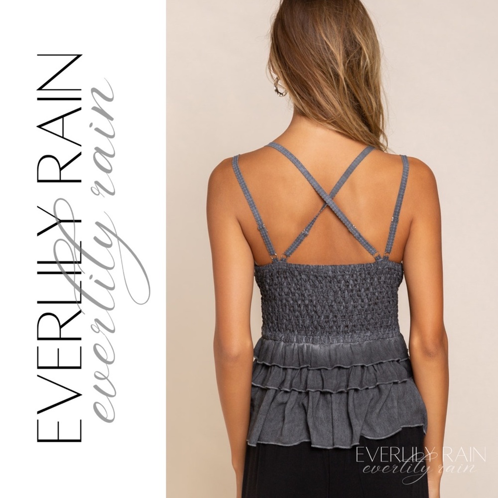 POL Beautiful Lace Detail Ruffled Tank Top - Picture 3 of 10